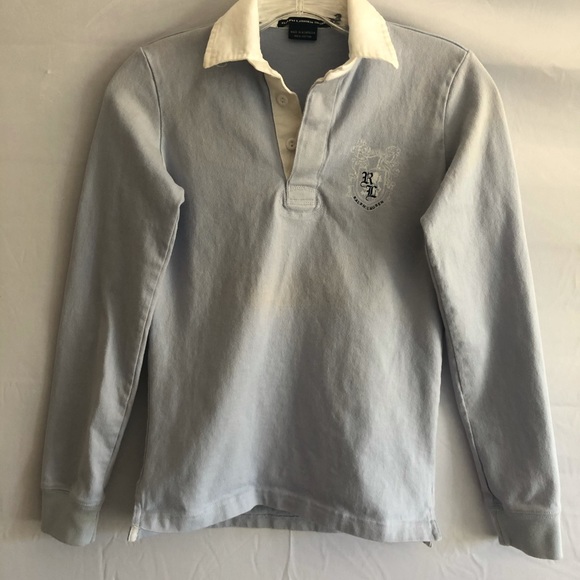 Light blue long sleeved polo - Picture 1 of 6